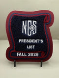 NCS President's List Scholastic Award Patch (Click on picture to select year and season)
