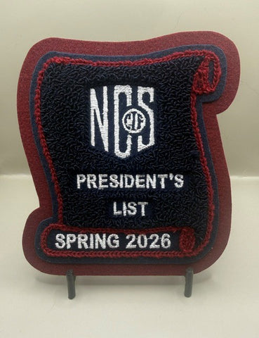 NCS President's List Scholastic Award Patch (Click on picture to select year and season)