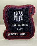 NCS President's List Scholastic Award Patch (Click on picture to select year and season)