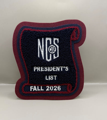 NCS President's List Scholastic Award Patch (Click on picture to select year and season)